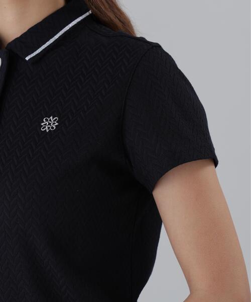 ポロシャツ ポロ 「St ANDREWS」ヘリンボーンジャガード半袖ポロシャツ (WOMENS) レディース_9