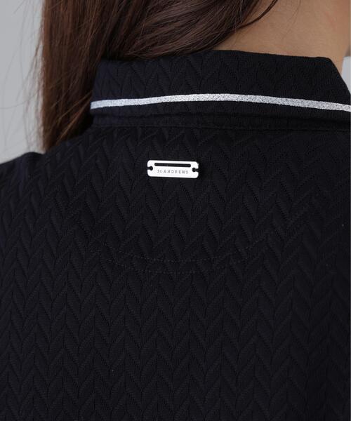 ポロシャツ ポロ 「St ANDREWS」ヘリンボーンジャガード半袖ポロシャツ (WOMENS) レディース_10