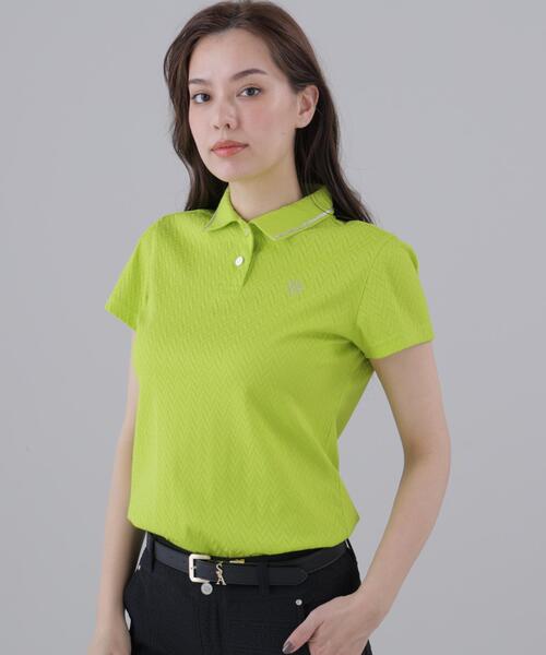 ポロシャツ ポロ 「St ANDREWS」ヘリンボーンジャガード半袖ポロシャツ (WOMENS) レディース_23