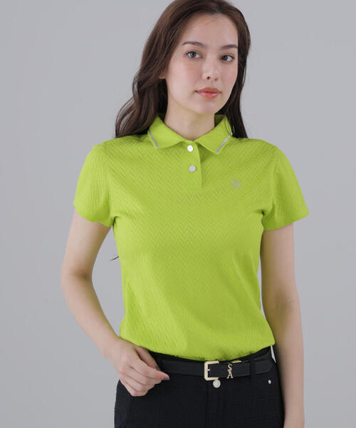 ポロシャツ ポロ 「St ANDREWS」ヘリンボーンジャガード半袖ポロシャツ (WOMENS) レディース_2