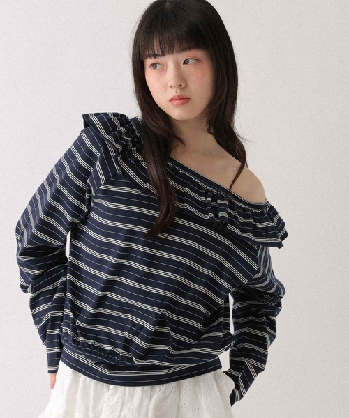 Heather（ヘザー） tシャツ ワンショルボーダーカットソー 655905