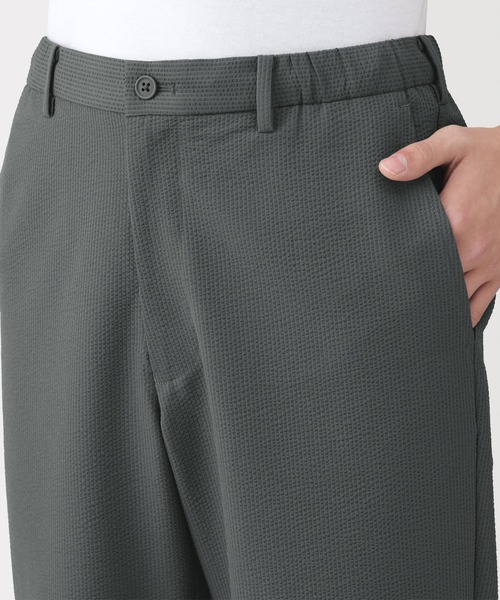無印良品（MUJI） パンツ 紳士 風を通すストレッチサッカーノータック