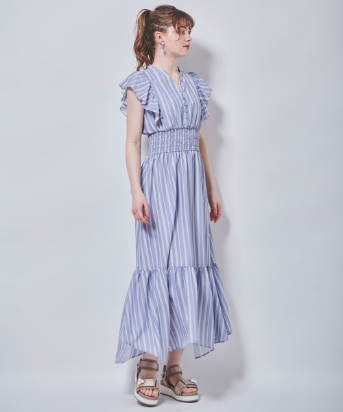 「31 Sons de mode」 半袖ワンピース 36 サックスブルー レディース_画像5