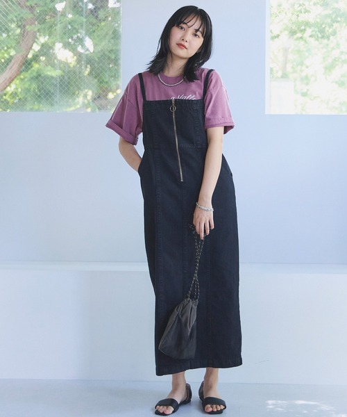 「LAVEANGE」 キャミソールワンピース 4L ネイビー レディース_画像2