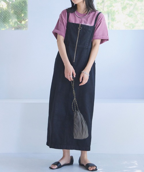 「LAVEANGE」 キャミソールワンピース 4L ネイビー レディース_画像3