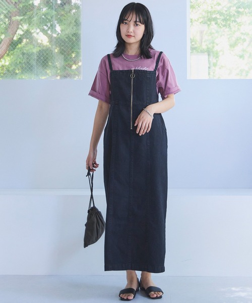 「LAVEANGE」 キャミソールワンピース 4L ネイビー レディース_画像4