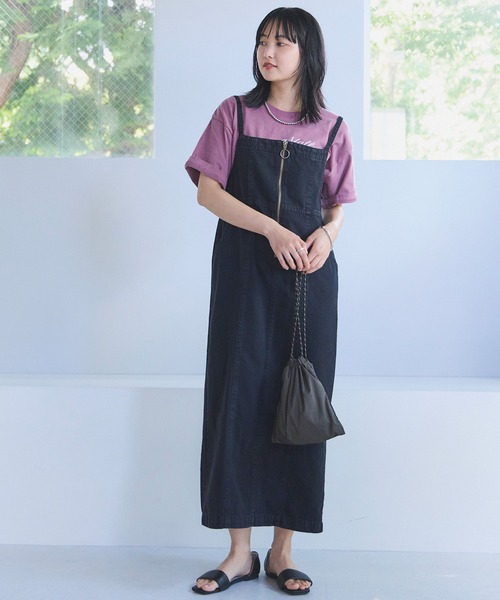 「LAVEANGE」 キャミソールワンピース 4L ネイビー レディース_画像5