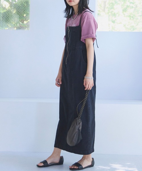 「LAVEANGE」 キャミソールワンピース 4L ネイビー レディース_画像6