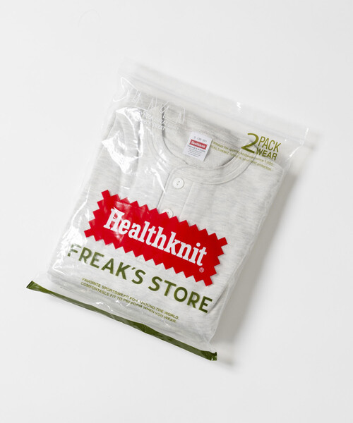 「Healthknit」 長袖Tシャツ MEDIUM チャコールグレー メンズ_画像2