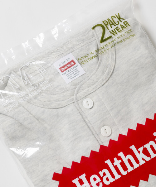 「Healthknit」 長袖Tシャツ MEDIUM チャコールグレー メンズ_画像5