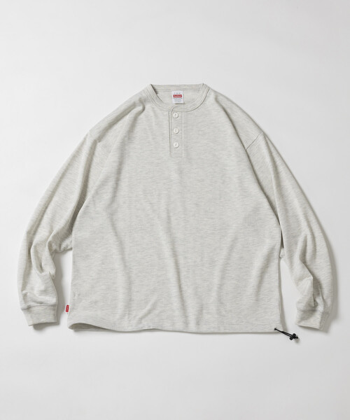 「Healthknit」 長袖Tシャツ MEDIUM チャコールグレー メンズ_画像7