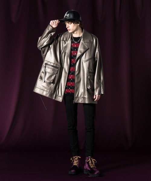 「glamb」 半袖ニット S レッド メンズ_11