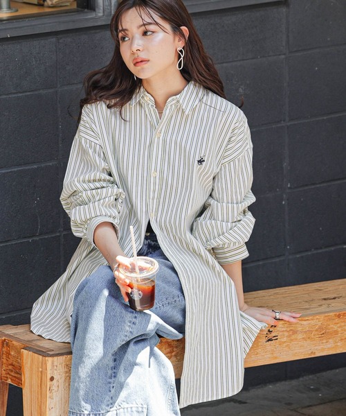 「BEVERLY HILLS POLO CLUB」 長袖シャツ FREE ホワイト レディース_画像4
