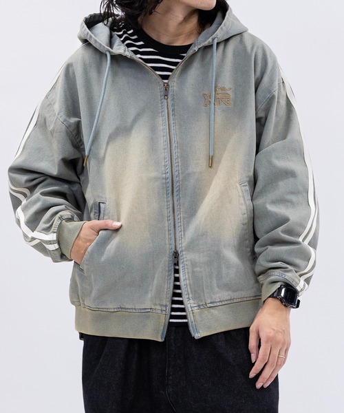 「JUNGLE STORM」 ジップアップパーカー MEDIUM ブルー メンズ_画像8