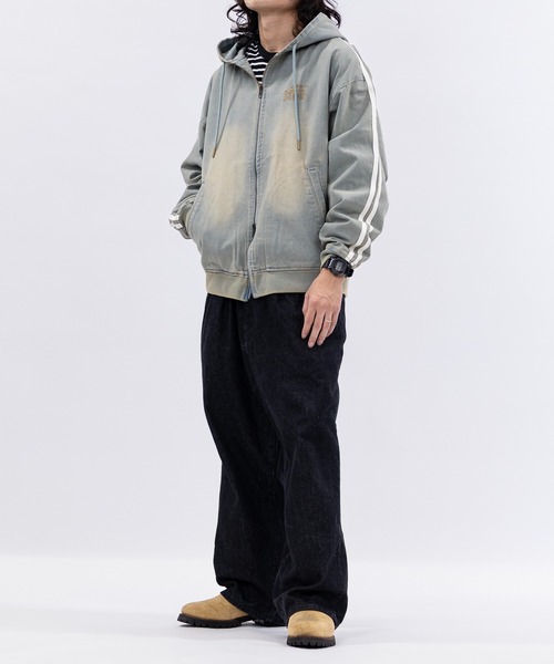 「JUNGLE STORM」 ジップアップパーカー MEDIUM ブルー メンズ_画像9