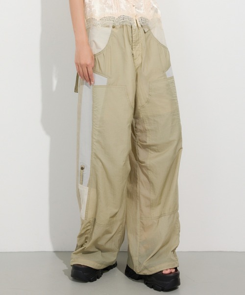 SLY（スライ） ワイドパンツ スラックス パンツ TEXTURED STRAIGHT