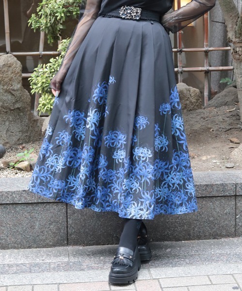 axes femme（アクシーズ ファム） スカート 彼岸花柄SK : ZOZOTOWN