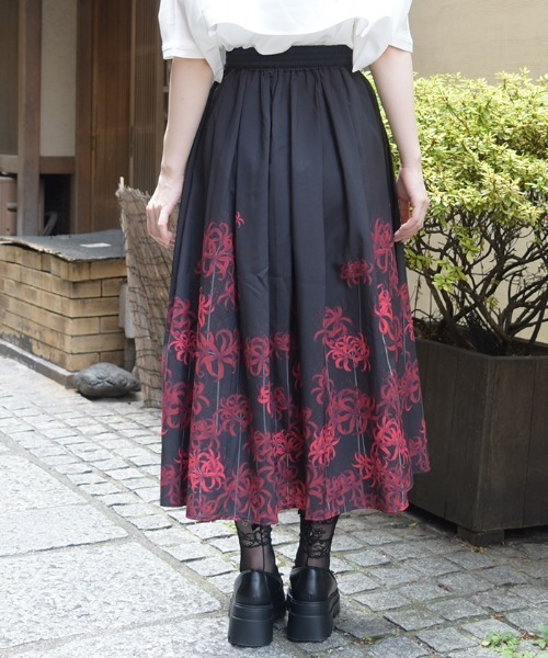 axes femme（アクシーズ ファム） スカート 彼岸花柄SK : ZOZOTOWN