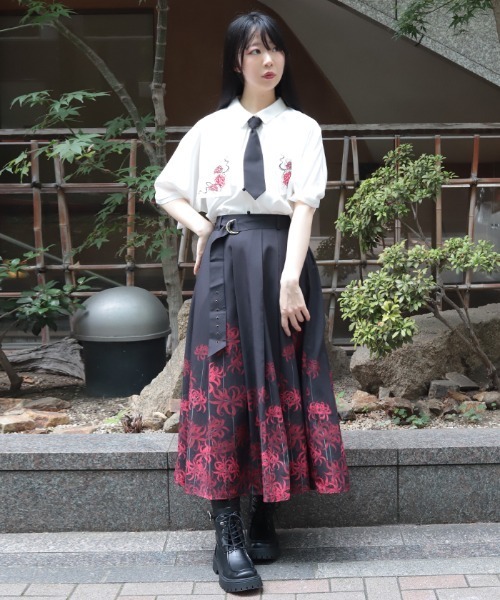 axes femme（アクシーズ ファム） スカート 彼岸花柄SK : ZOZOTOWN