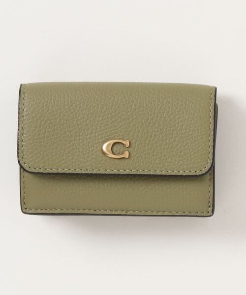 COACH レディース三つ折財布（バッグ、小物素材：本革、レザー）｜財布