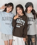 tシャツ カレッジロゴロンT キッズ 子供服 女の子の詳細画像1