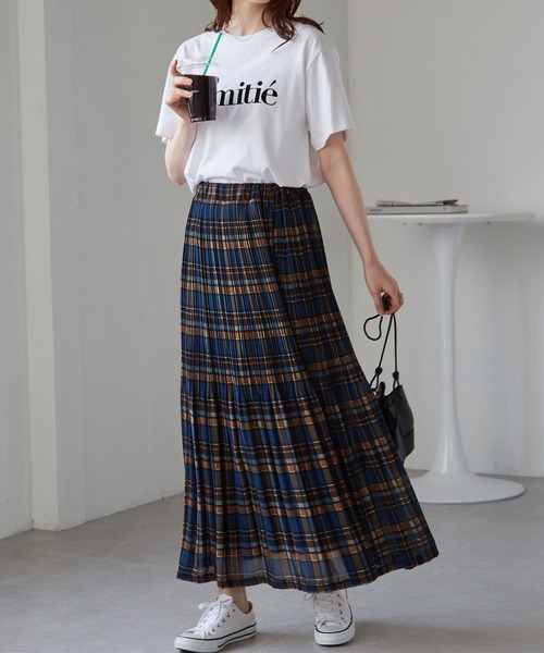 RANAN（ラナン） ロング スカート シフォンプリーツマキシスカート