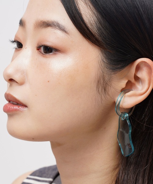 三丁目六番地Tokyo イヤーカフ クリア アシメ イヤーカフ (両耳) SR