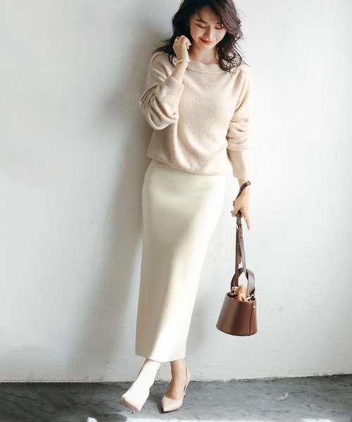 SAISON DE PAPILLON スカート ロングニットナロースカート : ZOZOTOWN 
