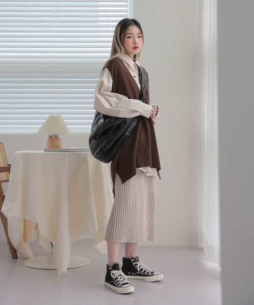 UNE MANSION ベスト ジレ 「お洒落に体型カバーまで完璧オール