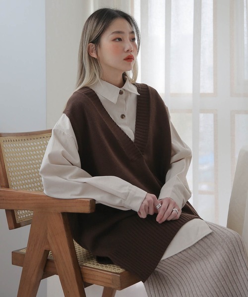UNE MANSION ベスト ジレ 「お洒落に体型カバーまで完璧オール