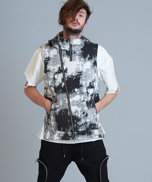 NO ID.（ノーアイディー） ベスト ジレ 「NO ID.」Sleeveless Hooded 