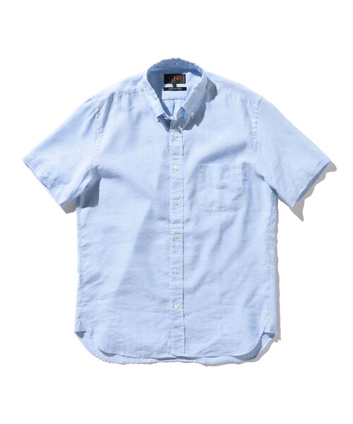 【新品】BEAMS F COOLMAX (R) カラミ ボタンダウンシャツ L BEAMS F（ビームスF）COOLMAX(R) カラミ ショートスリーブ