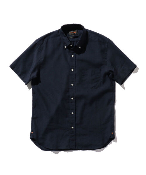 BEAMS+ シャツ リネン COOLMAX (R) ボタンダウン S/S メンズ