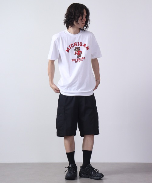MODISH GAZE tシャツ MICHIGANクマプリントTシャツ 半袖 メンズ
