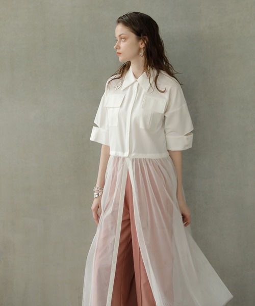 ブラウス シャツ 2way Mesh Tent Shirt レディース