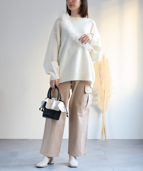 「SET ITEM」チュールセットアルパカタッチニットトップス「マルチway」 レディース sakishimatokyo 「SET ITEM」チュールセットアルパカタッチ