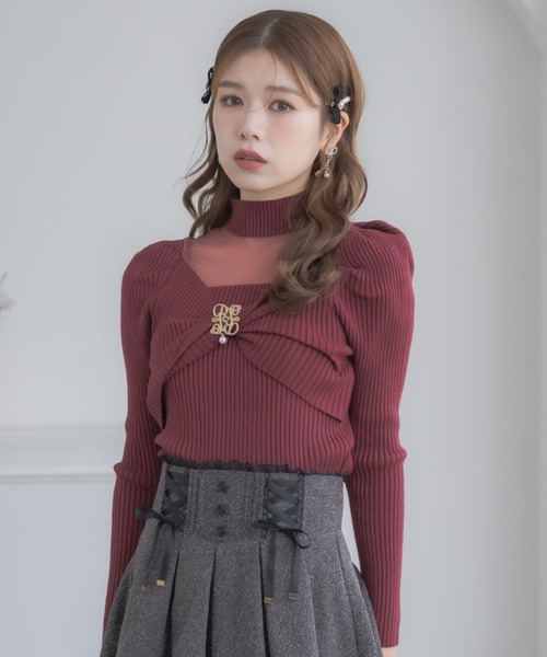 couture BY ROJITA シアーデコルテツイストリボンニット シアーデコルテツイストリボンニット | Rlab store