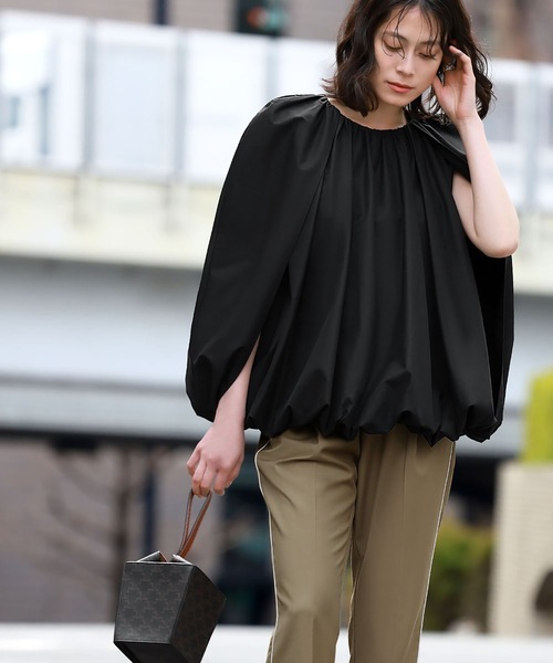 ジプソフィア 人気 バルーンブラウス  黒 Zip Blouse | gypsohila