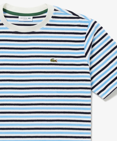 LACOSTE tシャツ オーバーサイズ ハイゲージパイル地ボーダー