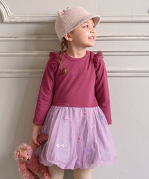 panpantutu ワンピース お花とリボンのバルーンワンピ(長袖)(100