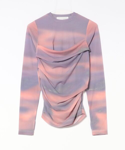 tシャツ GRADATION PATTERN SHEER TOPS レディース