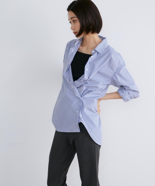 INED（イネド） ブラウス シャツ 高密度ブロード オーバーサイズ