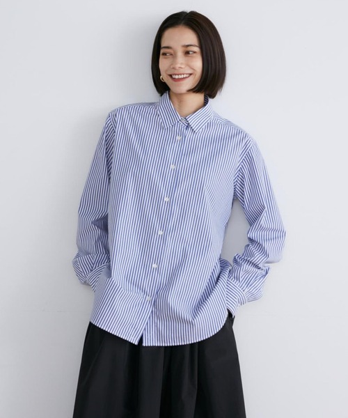 INED（イネド） ブラウス シャツ 高密度ブロード オーバーサイズ