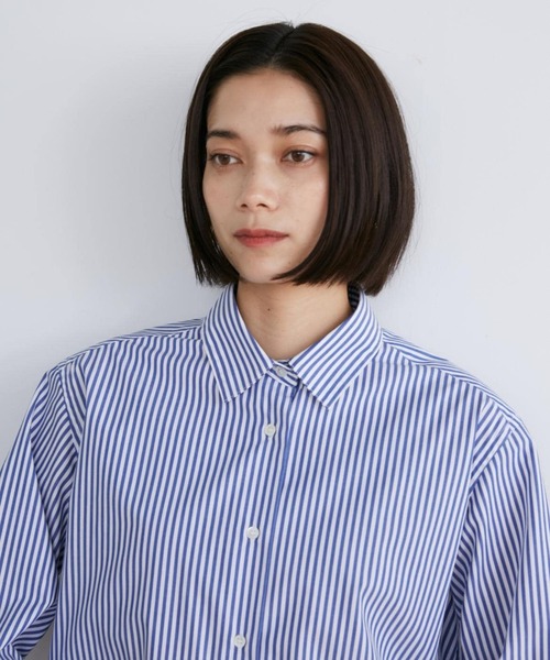 INED（イネド） ブラウス シャツ 高密度ブロード オーバーサイズ