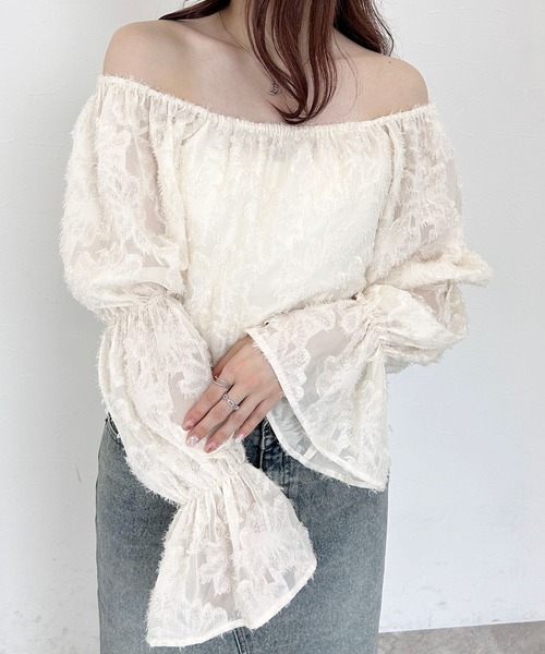 Heather（ヘザー） ブラウス シャツ 2WAYジャガードブラウス 143064