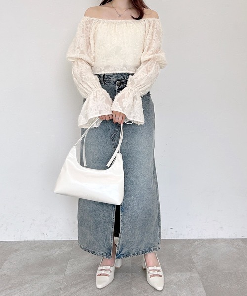 Heather（ヘザー） ブラウス シャツ 2WAYジャガードブラウス 143064