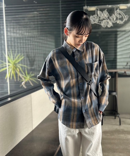 ブラウス シャツ オンブレチェックシャツ　581148 レディース PAGEBOY ブラウス シャツ オンブレチェックシャツ レディース