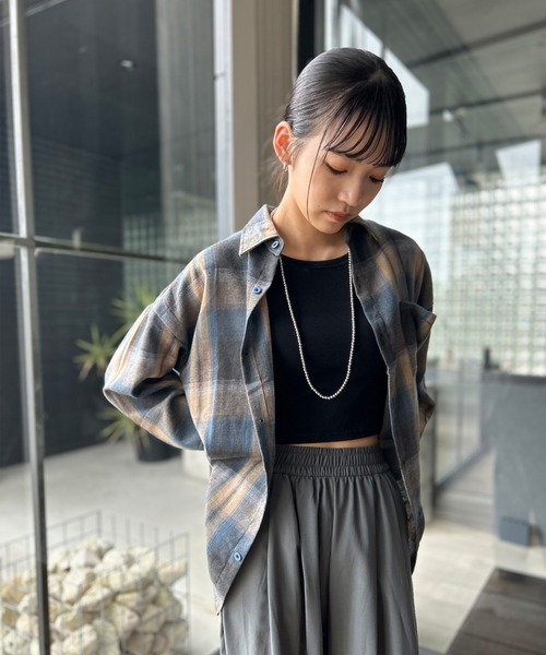 Kotoe ブラウス シャツ オンブレチェックシャツ ビッグ