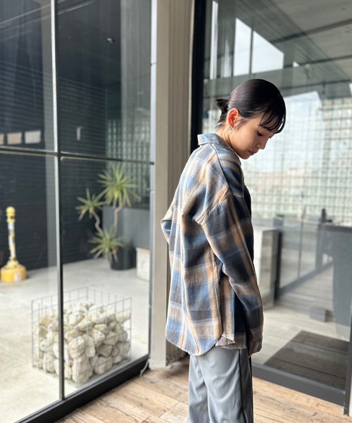 ブラウス シャツ オンブレチェックシャツ　581148 レディース PAGEBOY ブラウス シャツ オンブレチェックシャツ レディース