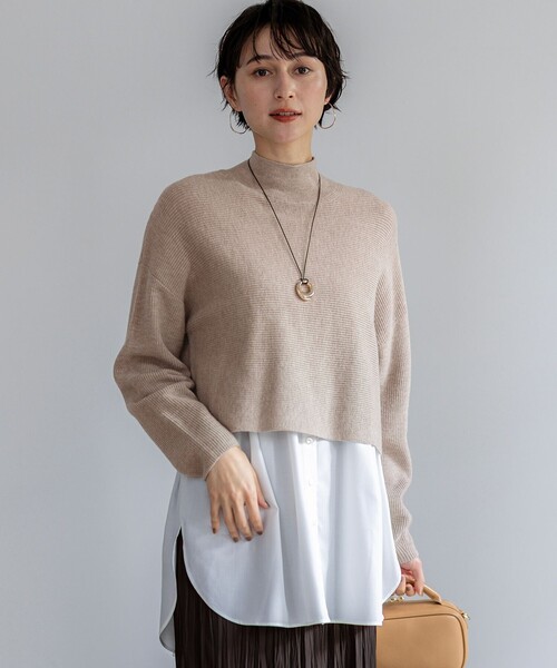 ニット セーター 「洗える」レイヤードコンビ レディース : ZOZOTOWN 